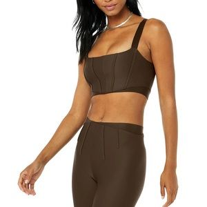 Like new alo airlift corset bra xs espresso